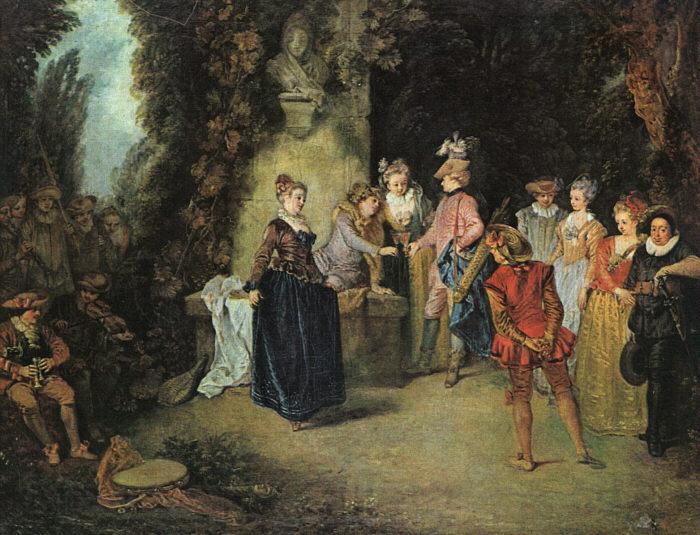 Jean-Antoine Watteau Love in the French Theatre Norge oil painting art